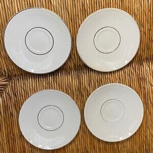 FOUR STAFFORDSHIRE ENGLAND "SUMMERTIME" SAUCERS